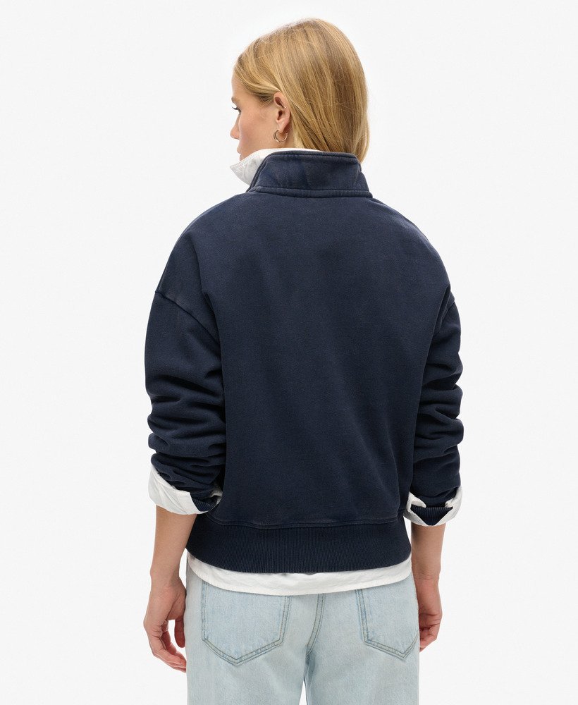 bluza athletic essentials z zamkiem błyskawicznym w kolorze rich navy