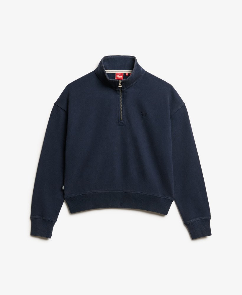 bluza athletic essentials z zamkiem błyskawicznym w kolorze rich navy