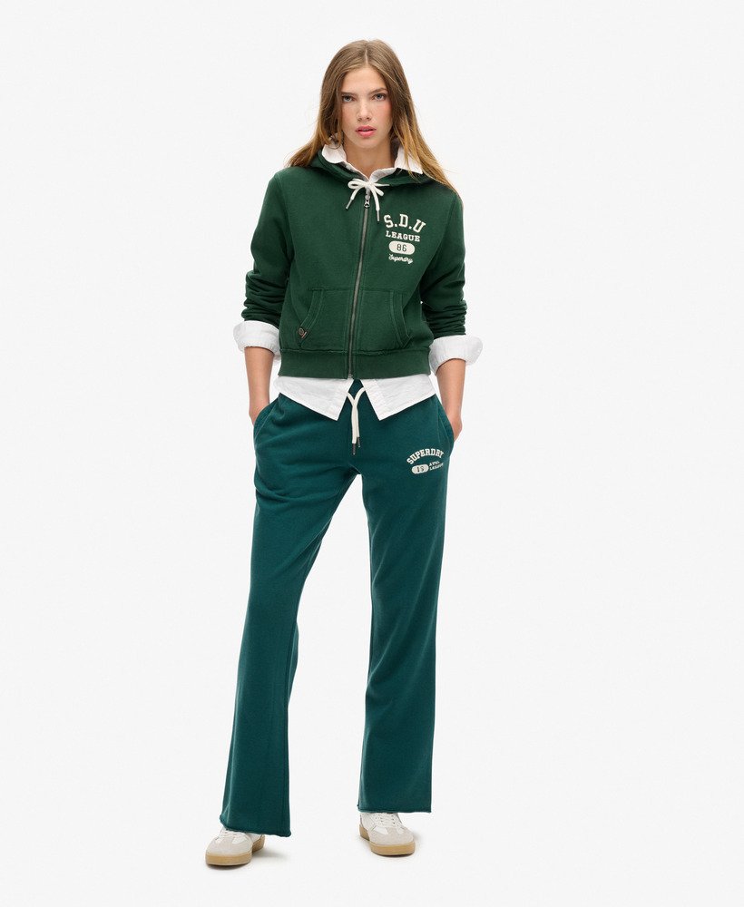 bluza z kapturem athletic essentials relaxed crop w kolorze emaliowanej zieleni