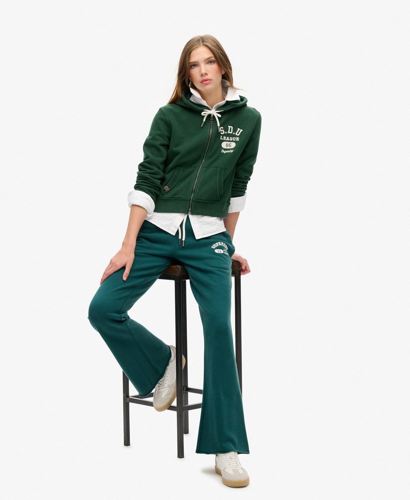 bluza z kapturem athletic essentials relaxed crop w kolorze emaliowanej zieleni