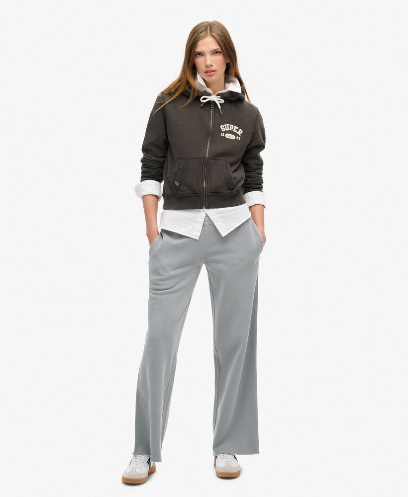 bluza z kapturem athletic essentials relaxed crop w kolorze bison black