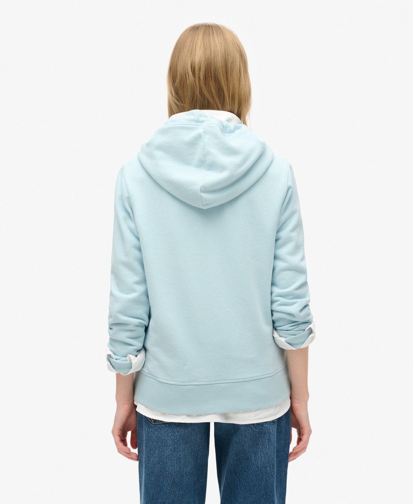 bluza z kapturem essential logo na zamek w kolorze zimowego błękitu