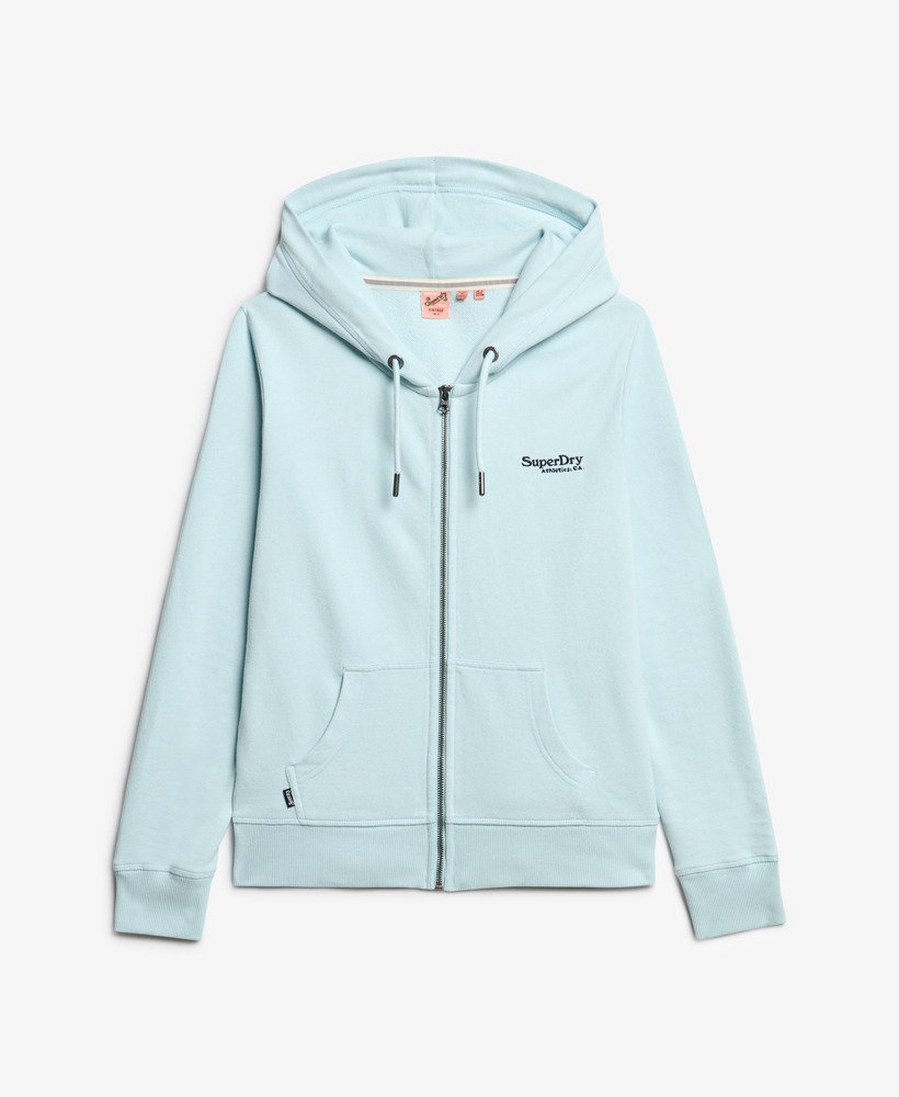 bluza z kapturem essential logo na zamek w kolorze zimowego błękitu
