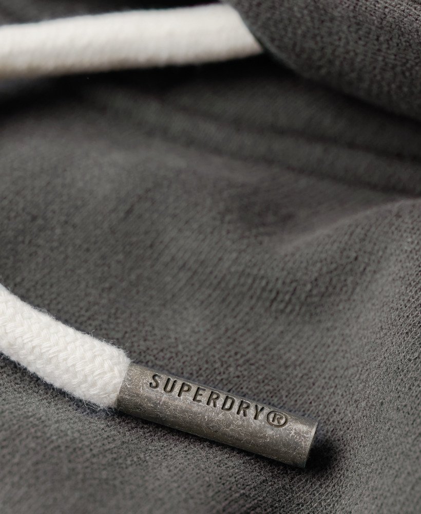 bluza z kapturem z ozdobnym logo w stylu vintage w kolorze spranej czerni