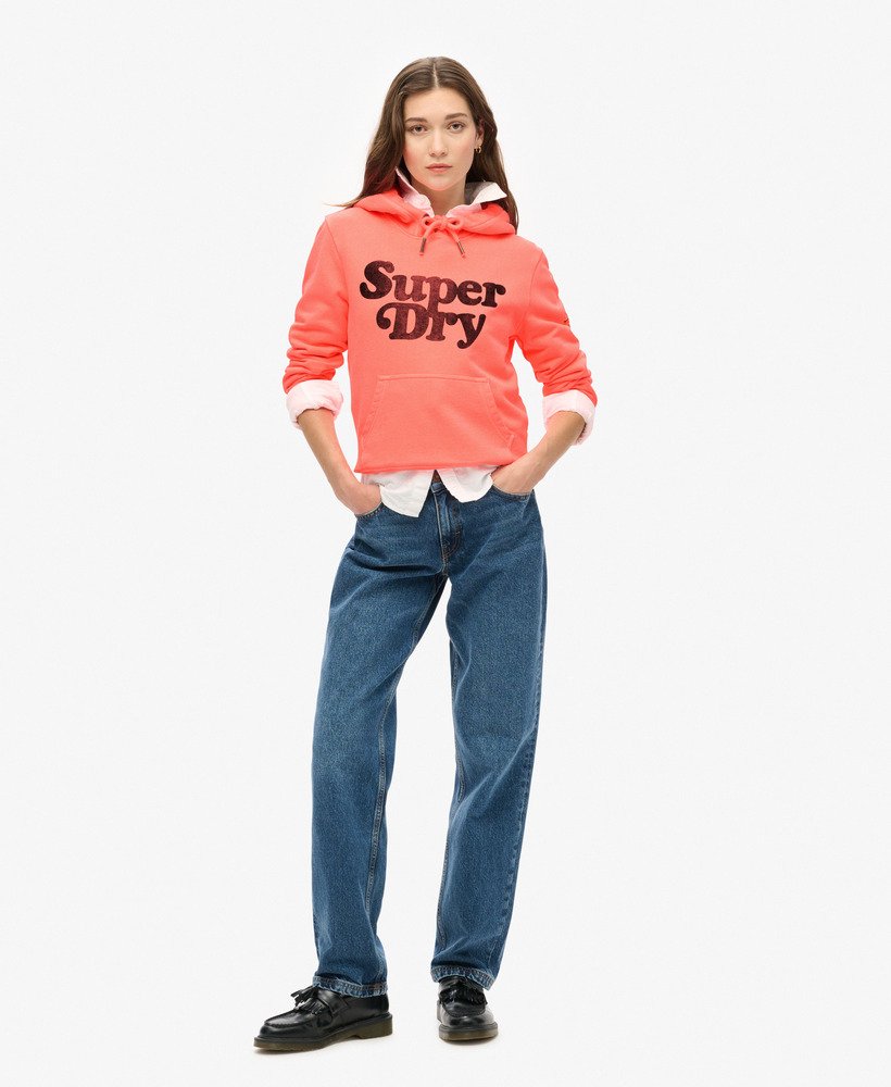 bluza z kapturem cooper tonal logo w kolorze pastelowego koralu