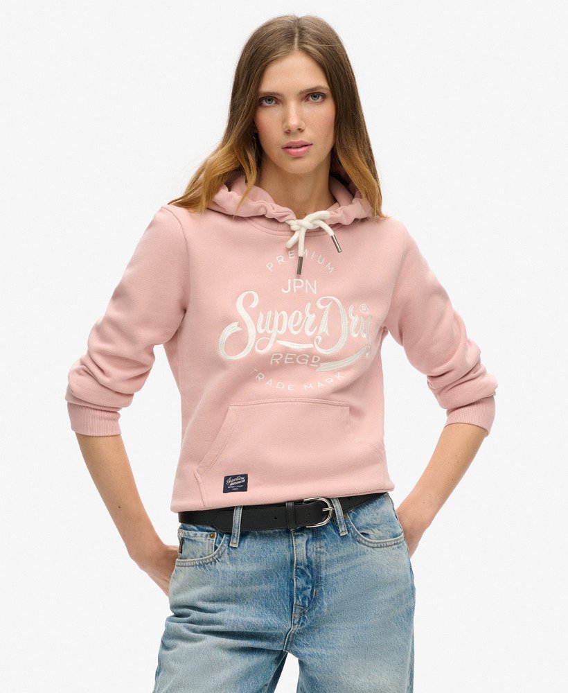 bluza z kapturem premium script entry w kolorze miĘkkiego rÓŻu