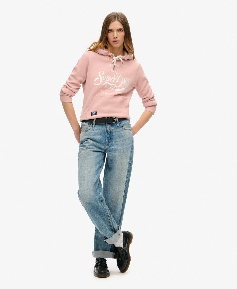 bluza z kapturem premium script entry w kolorze miĘkkiego rÓŻu