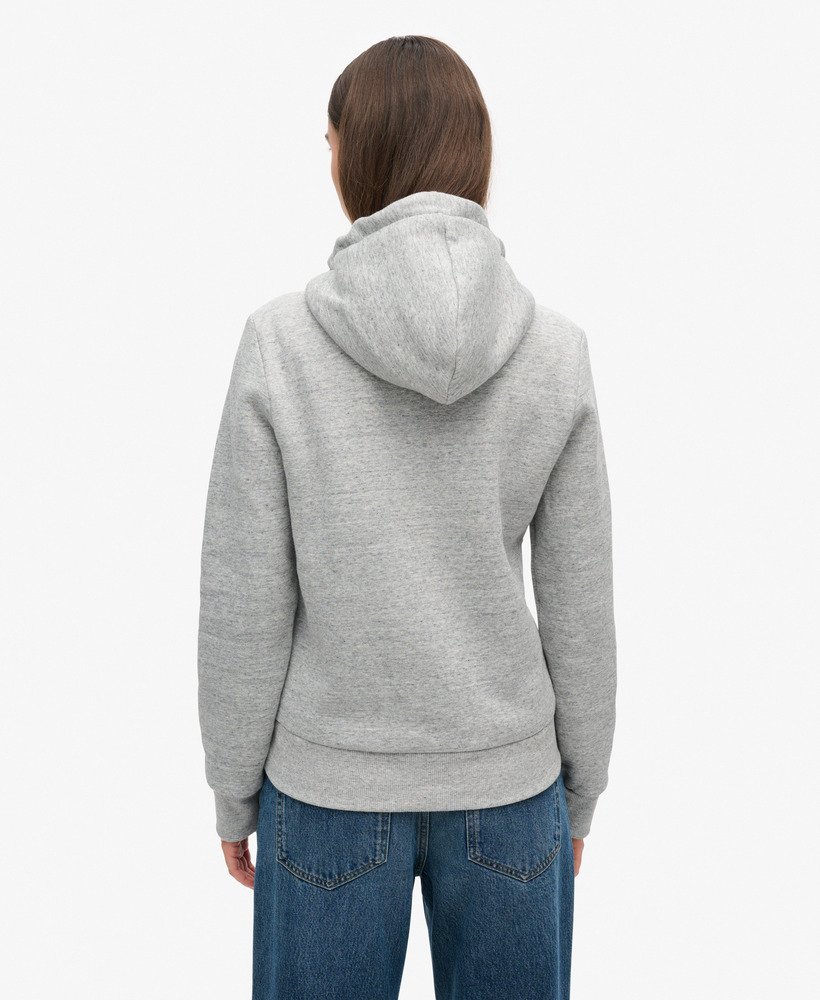 bluza z kapturem z nadrukiem i logo w kolorze szarym i melanżowym