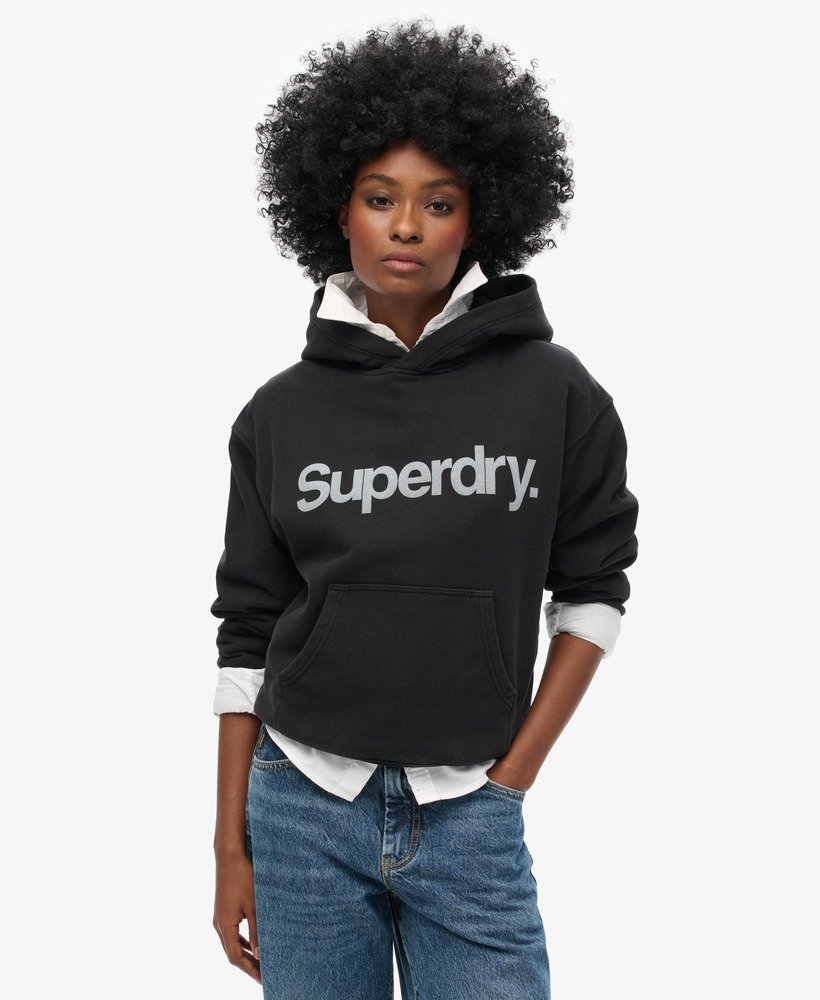 bluza z kapturem core logo city loose w kolorze czarnym