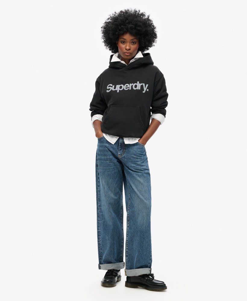 bluza z kapturem core logo city loose w kolorze czarnym