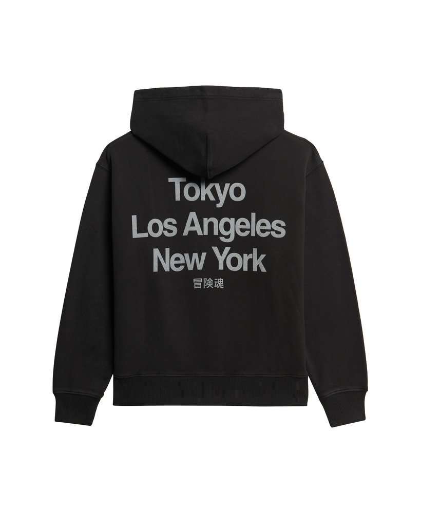 bluza z kapturem core logo city loose w kolorze czarnym