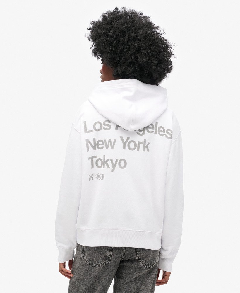 bluza z kapturem core logo city loose w kolorze brilliant white