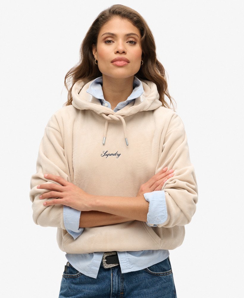 luźna bluza z kapturem country club velour w kolorze złamanej szarości