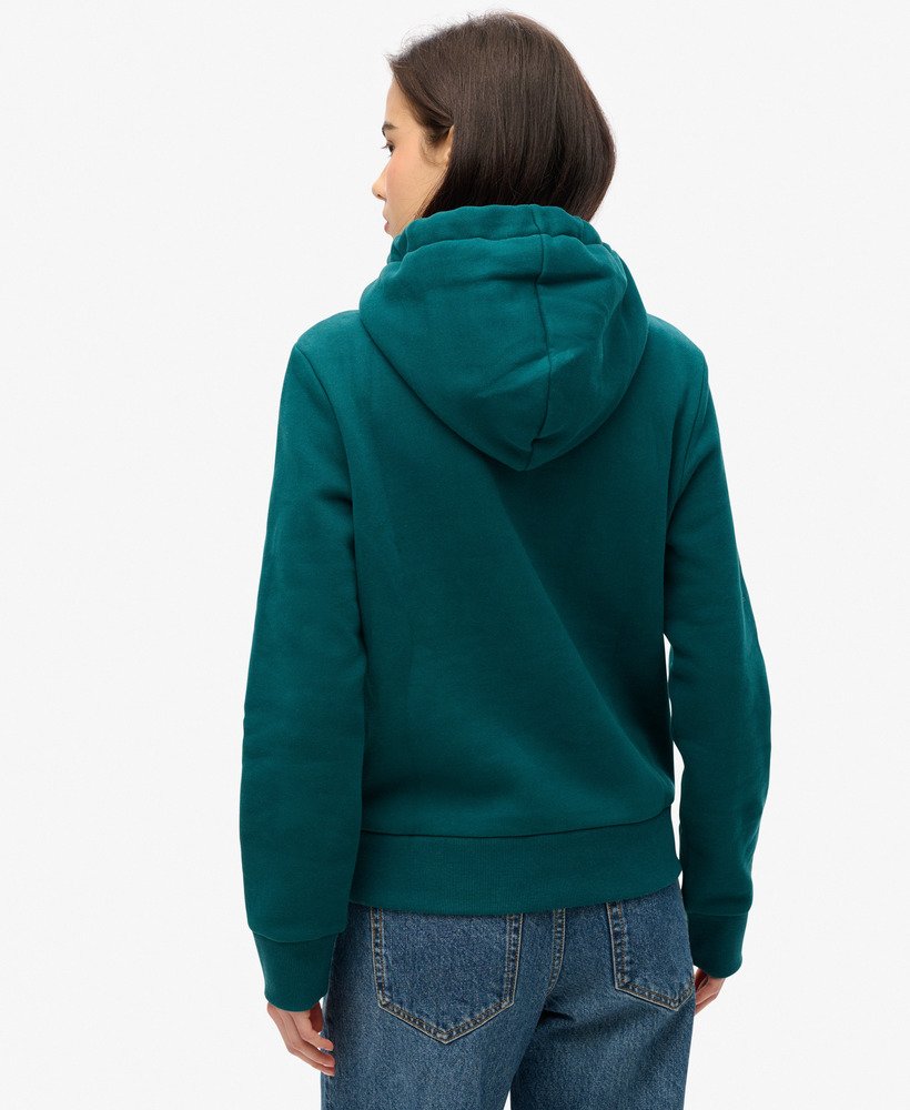bluza z kapturem luxe metallic logo w kolorze gŁĘbokiego morska