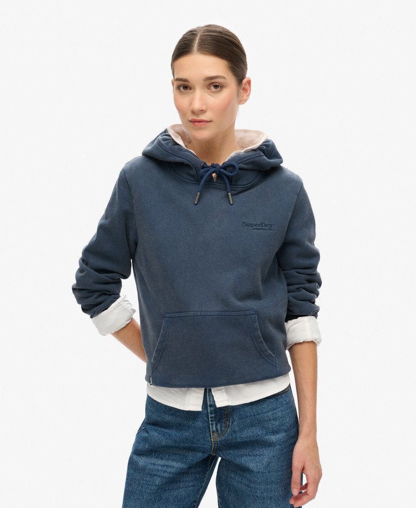 bluza z kapturem essential logo half brushed w kolorze richest navy