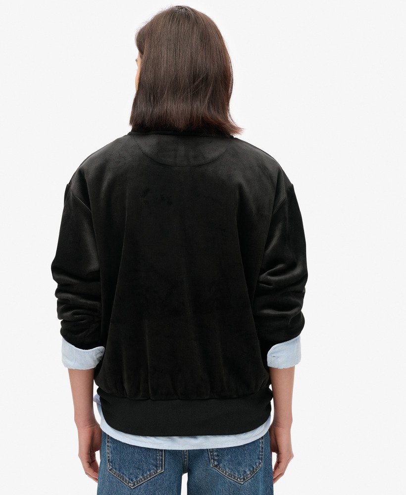 country club velour half-zip w kolorze czarnym