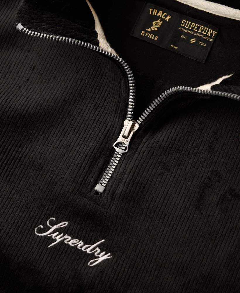country club velour half-zip w kolorze czarnym