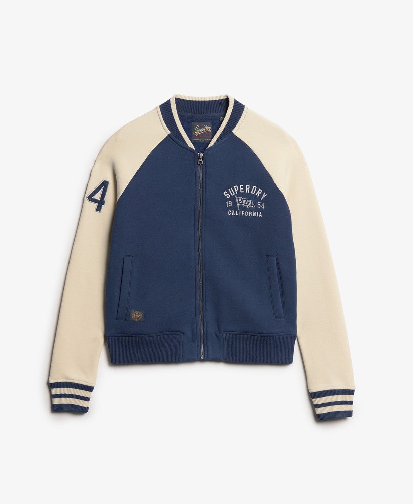 kurtka bomberka college script graphic jersey w kolorze atlantic navy