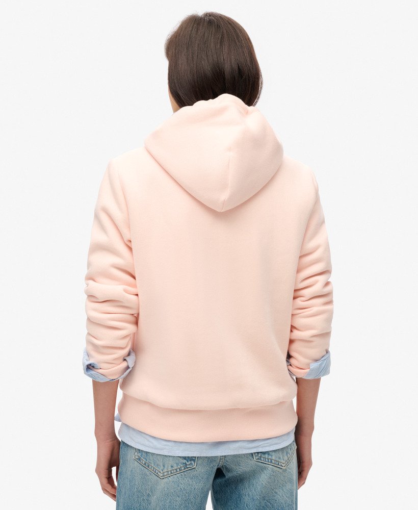 bluza z kapturem essential borg lined zip w kolorze różowej gliny