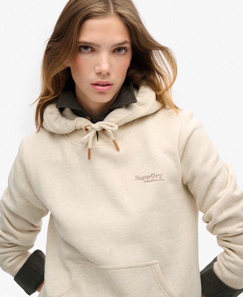 bluza z kapturem essential logo w kolorze jasnobrązowym
