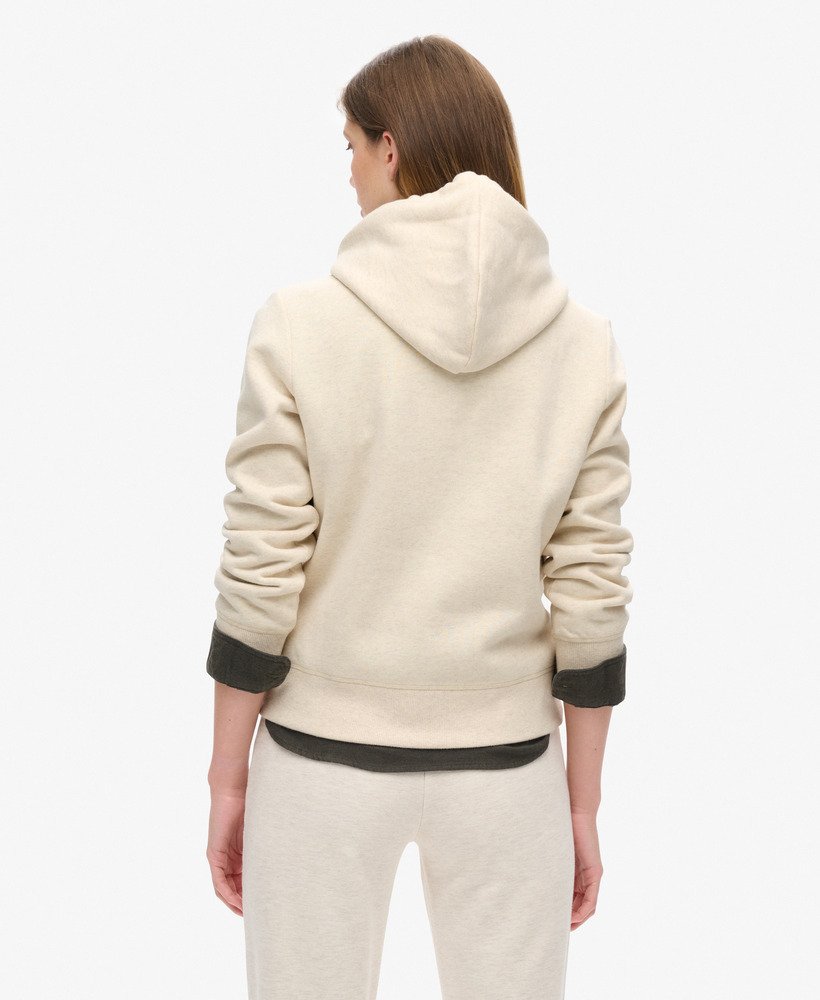 bluza z kapturem essential logo w kolorze jasnobrązowym