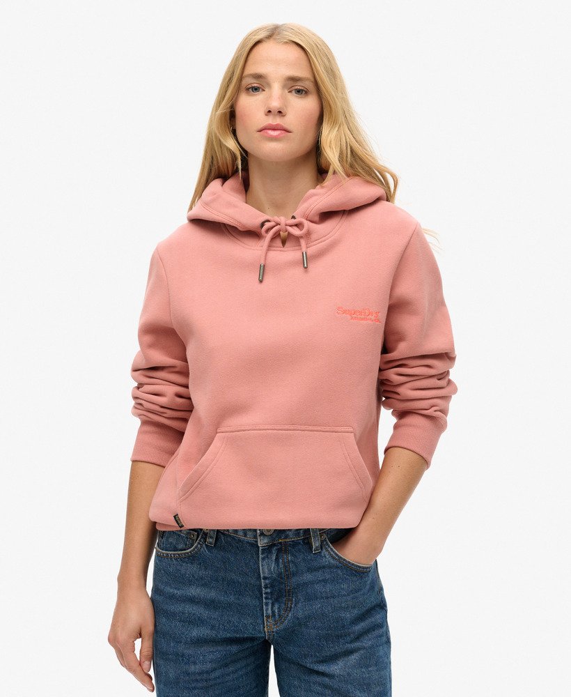 bluza z kapturem essential logo w kolorze ash rose