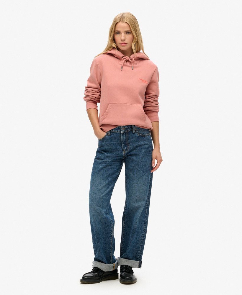 bluza z kapturem essential logo w kolorze ash rose