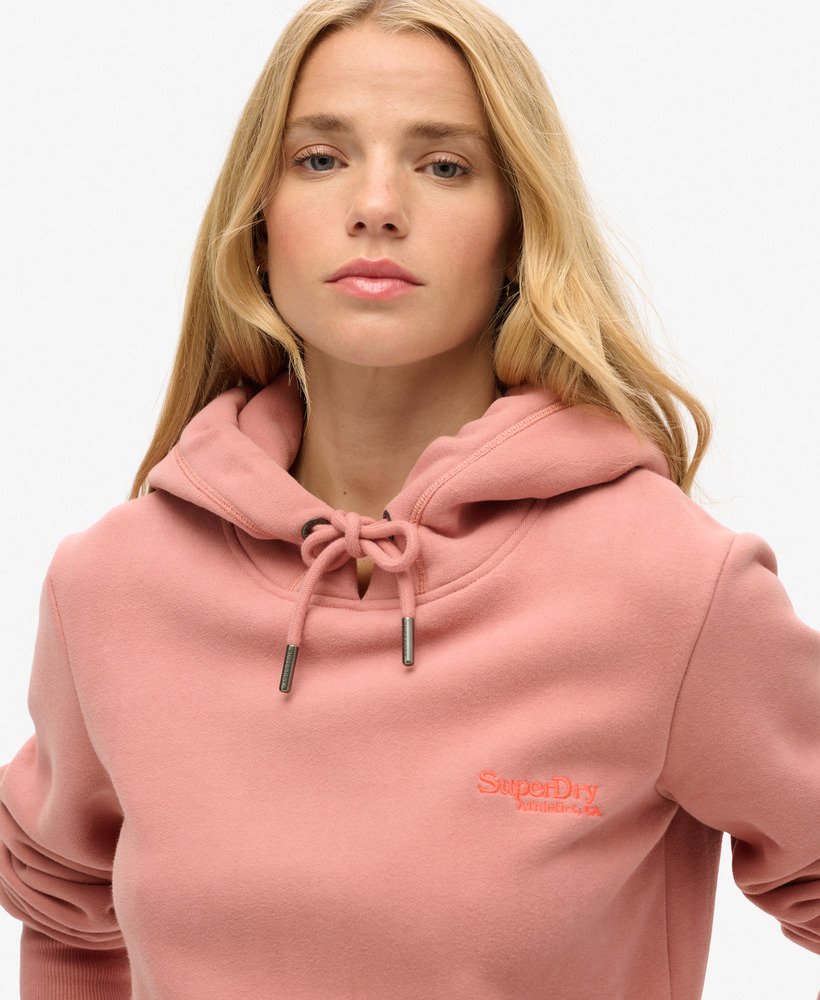 bluza z kapturem essential logo w kolorze ash rose