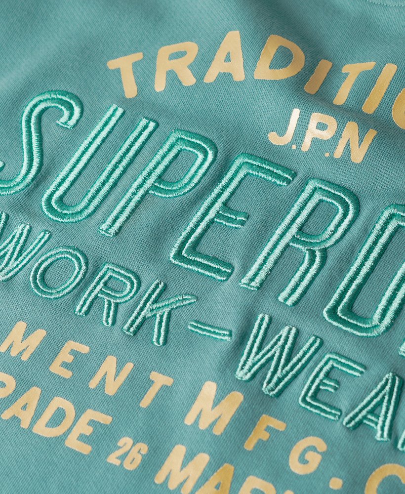 luźna bluza z metalicznym wykończeniem w kolorze olejowo-niebieskim