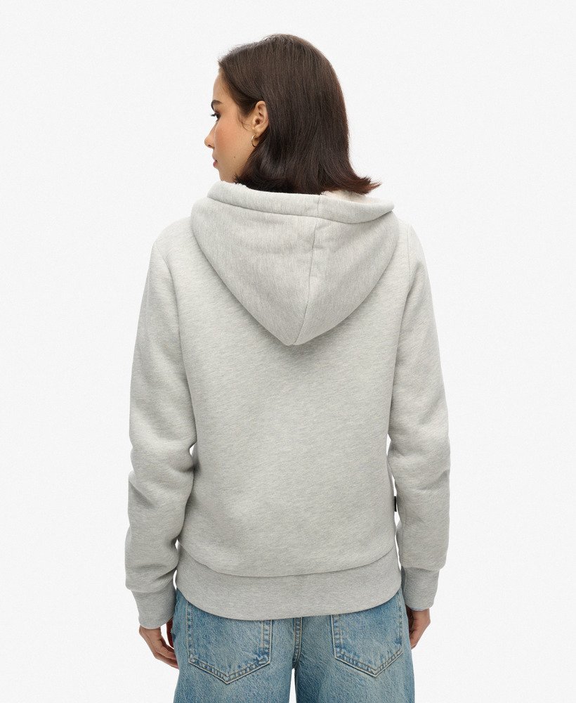 bluza z kapturem i metalicznym logo luxe w kolorze pumeksu beżowo-marlowym