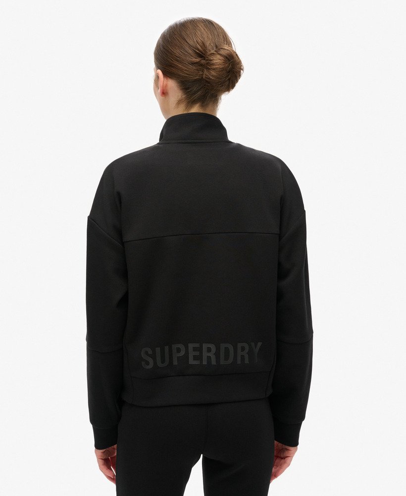 bluza sport tech relaxed half zip w kolorze czarnym