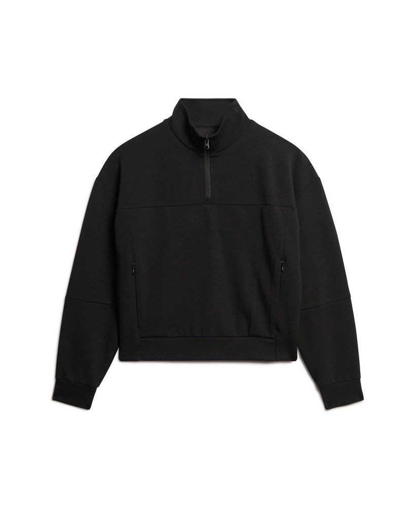 bluza sport tech relaxed half zip w kolorze czarnym