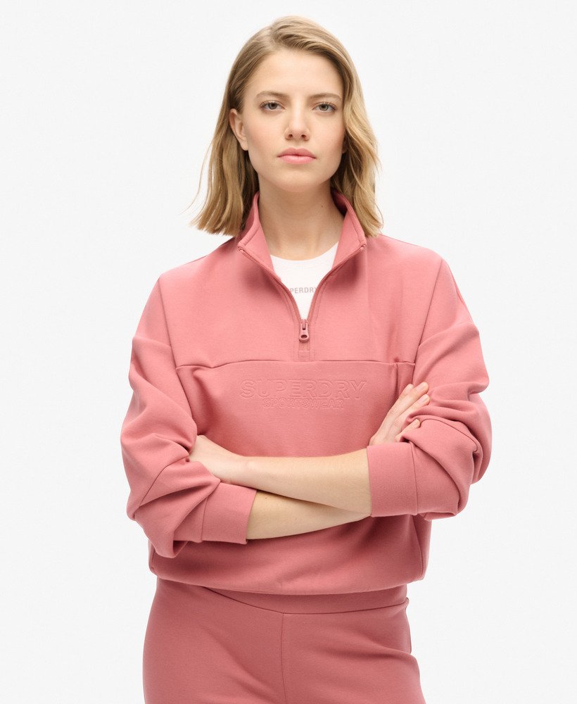 bluza sport tech relaxed half zip w kolorze withered rose