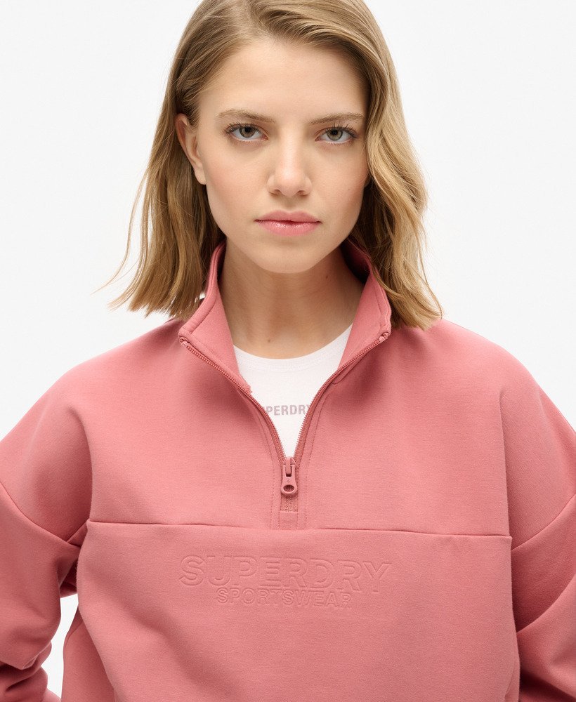 bluza sport tech relaxed half zip w kolorze withered rose