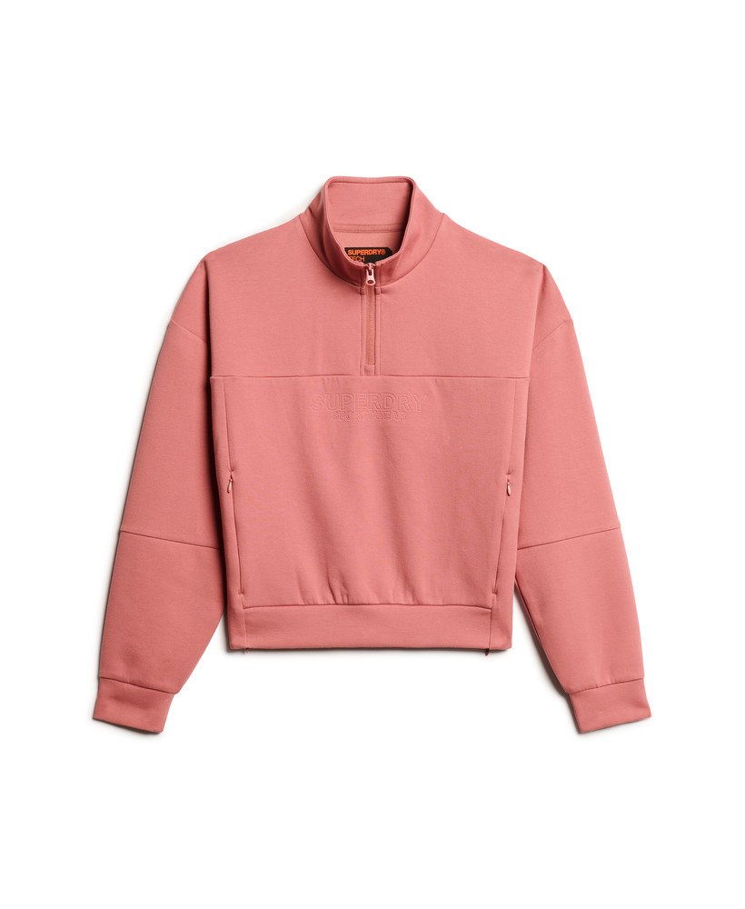 bluza sport tech relaxed half zip w kolorze withered rose