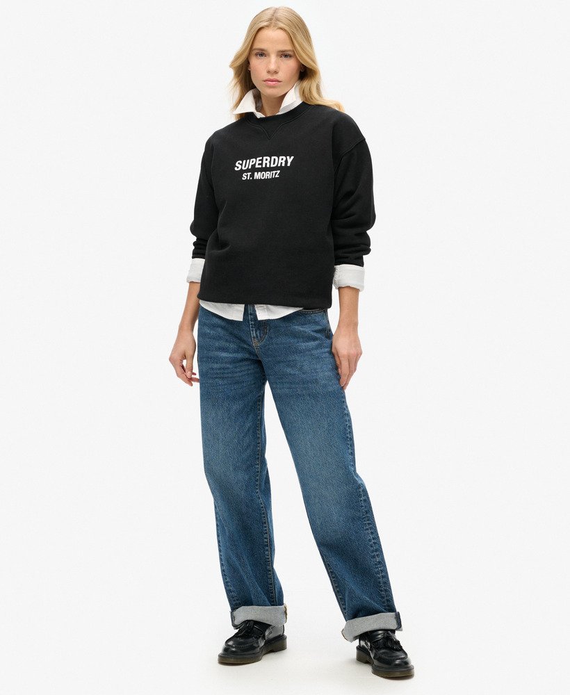 bluza sport luxe loose crew w kolorze czarnym