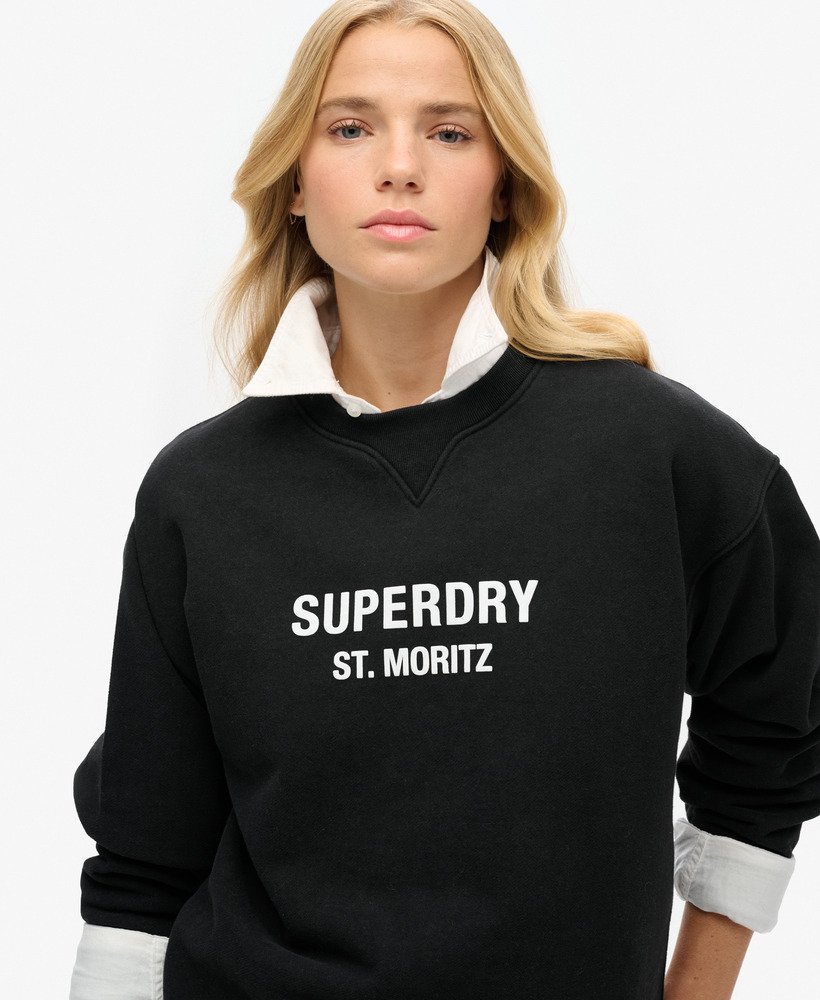 bluza sport luxe loose crew w kolorze czarnym