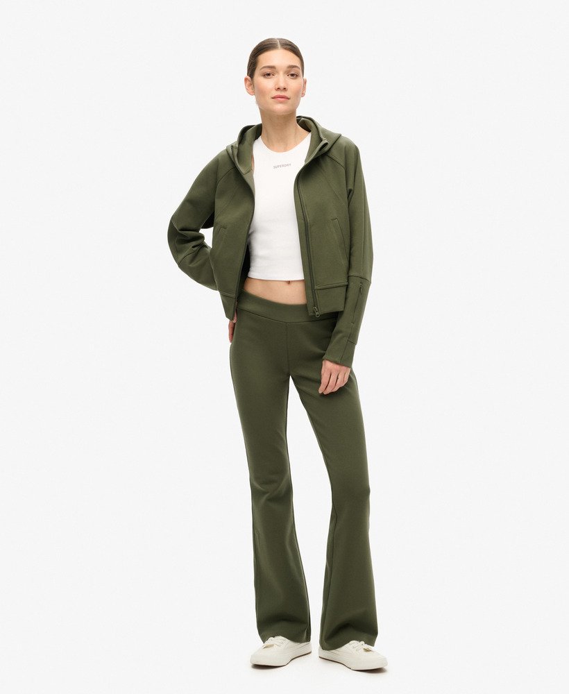 bluza z kapturem sport tech relaxed zip w kolorze army khaki