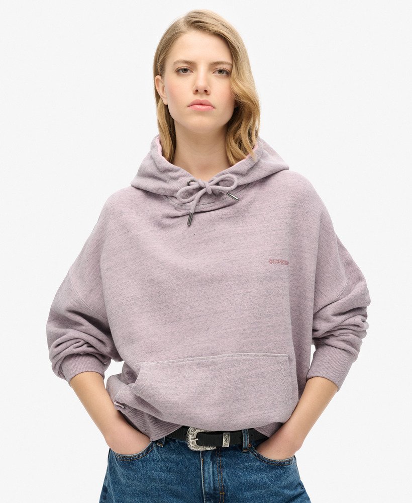bluza z kapturem essential logo overdyed w kolorze pudrowego różu