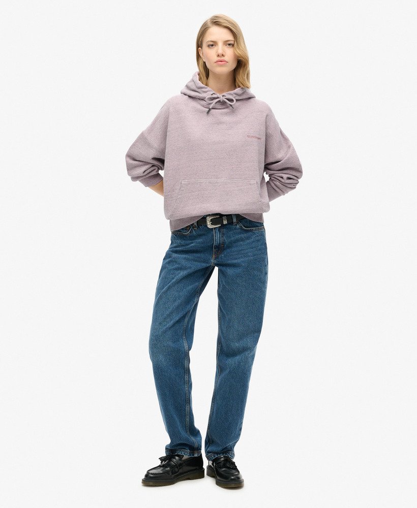 bluza z kapturem essential logo overdyed w kolorze pudrowego różu