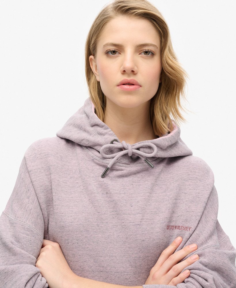 bluza z kapturem essential logo overdyed w kolorze pudrowego różu