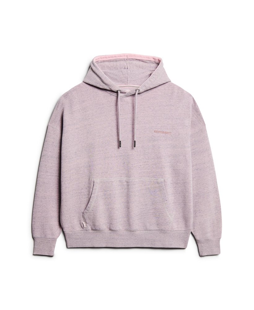 bluza z kapturem essential logo overdyed w kolorze pudrowego różu