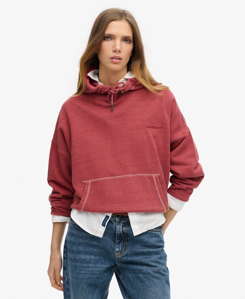 bluza z kapturem essential logo overdyed w kolorze rich port