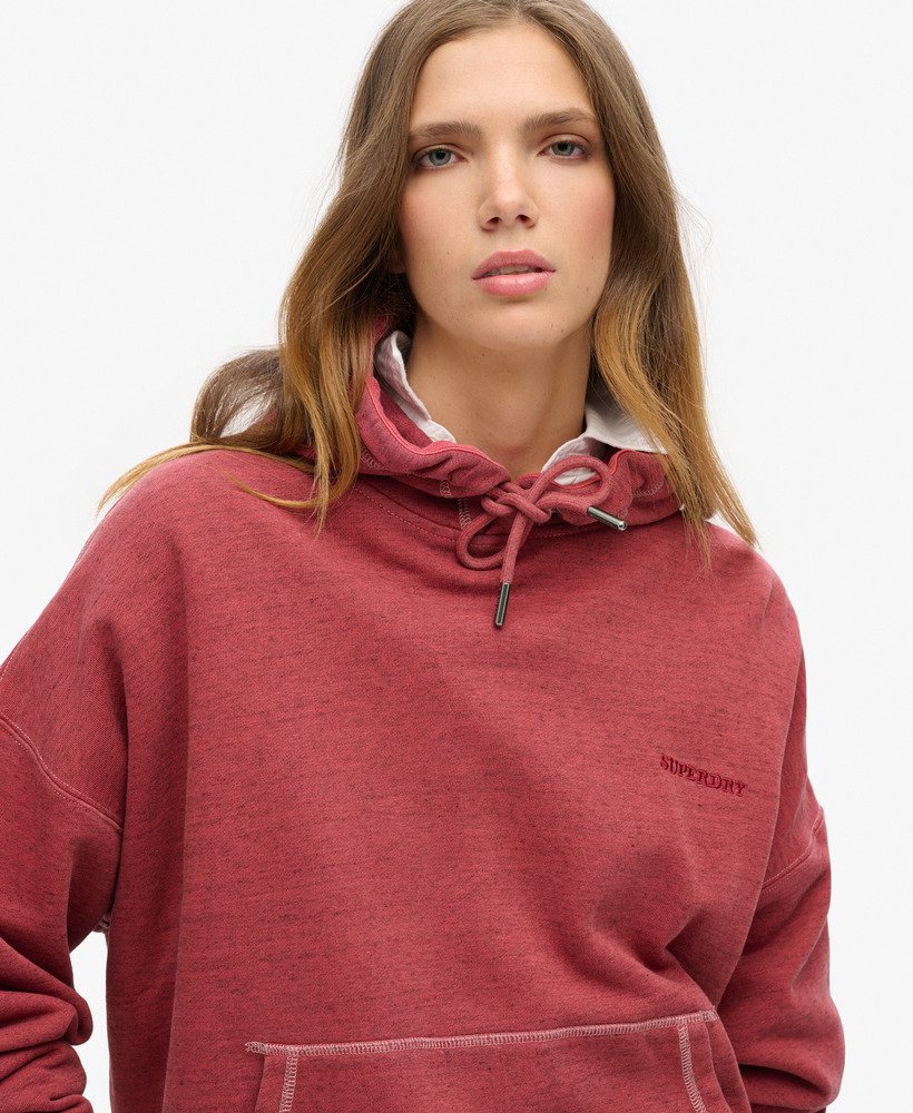 bluza z kapturem essential logo overdyed w kolorze rich port