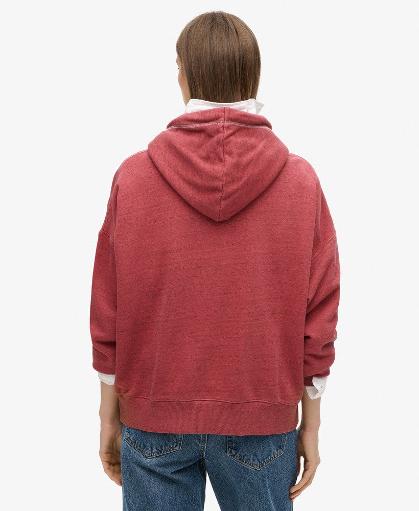 bluza z kapturem essential logo overdyed w kolorze rich port