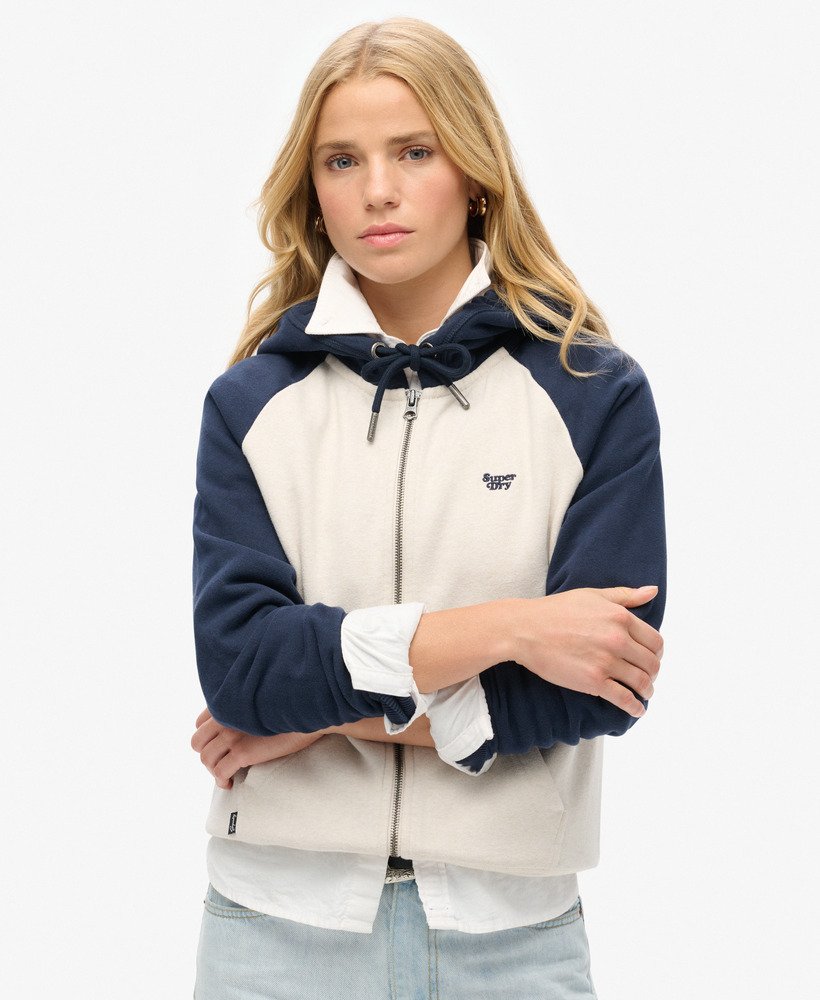 bluza z kapturem essential baseball zip w kolorze rich navylight oat marl