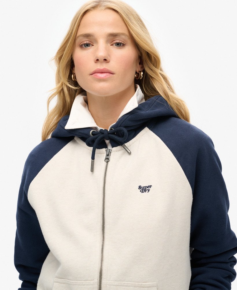 bluza z kapturem essential baseball zip w kolorze rich navylight oat marl