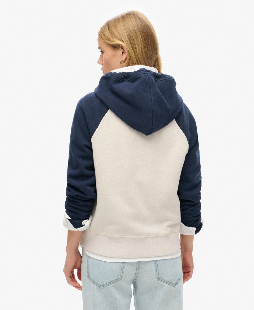 bluza z kapturem essential baseball zip w kolorze rich navylight oat marl