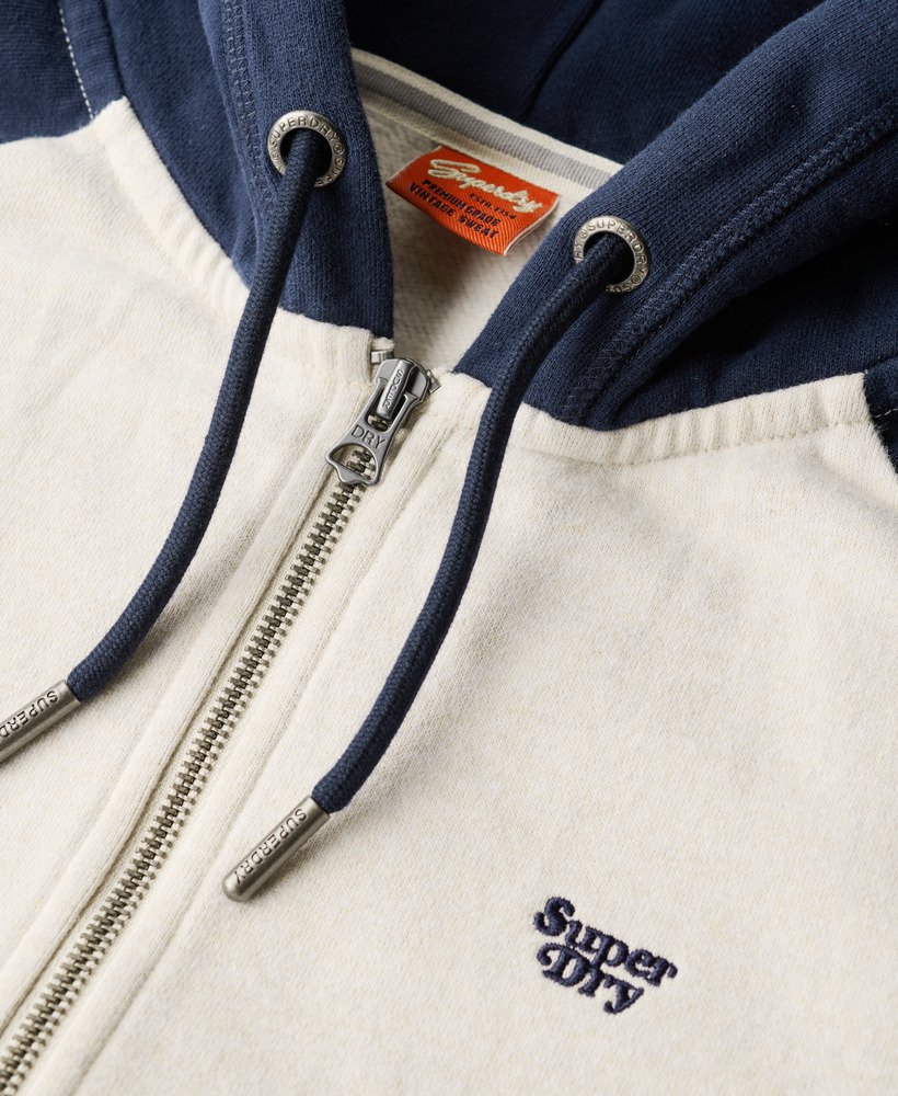bluza z kapturem essential baseball zip w kolorze rich navylight oat marl