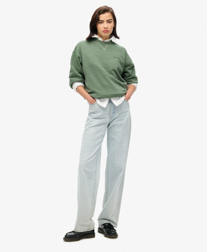 bluza essential logo overdyed w kolorze buffalo green